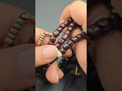 Old 8mm Rudraksha Necklace Mala