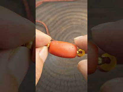 Nanhong Agate Choker Old Tibetan Amulet 26*16mm