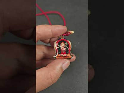 White Mahakala Amulet | Vintage Tibetan Protective Pendant 36mm