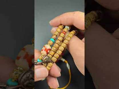 Old 7+mm Lotus Seed Necklace Mala for Women