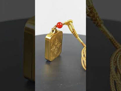 Handbemalter OM-Brief Medaillon Tibetische Gau-Box Amulett