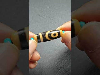 Antike 2-Augen-Dzi-Perlenkette | 37*12mm