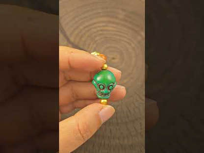 Turquoise Citipati Skull Pendant Decades Old - 23mm × 20mm