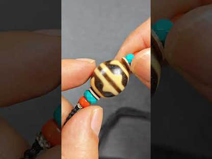 Tiger Tooth Dzi Bead Collarbone Pendant Necklace 20*18mm