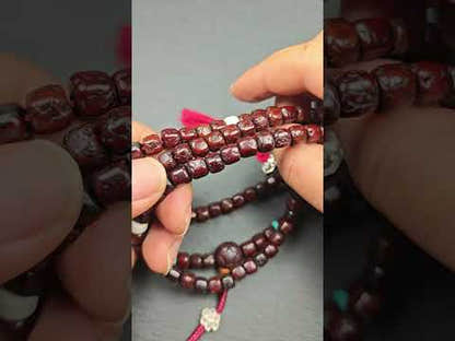 8mm 108 Rudraksha Mala Necklace,40cm Streched