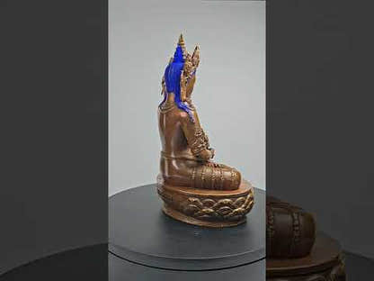 Statua autentica di Amitayus - Statua tibetana altezza 16 cm