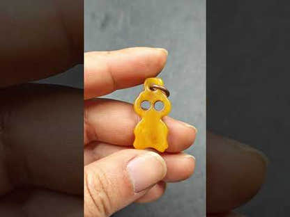 Schädel-Anhänger – geschnitztes tibetisches Amulett aus Yak-Knochen – 30×16mm