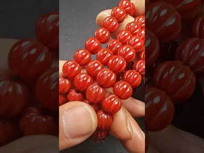 10mm Pure Agate Pumpkin Necklace Mala