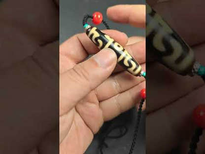 Guru Rinpoche Three Realms 3 Eyes Dzi Bead,50× 12 mm