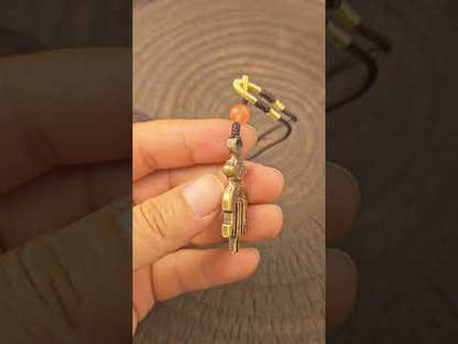Antique Tibetan Key of Heart Amulet: Handmade Lima Brass Gandhanra Pendant