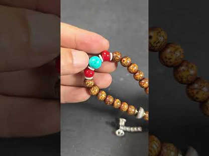 Authentique Bracelet Mala de Poignet en Grains de Lotus