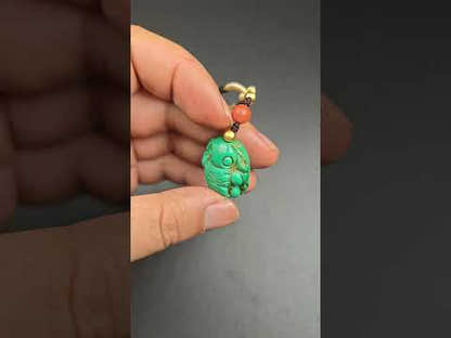 Old Turquoise Tibetan Scorpion Amulet, 27×23mm