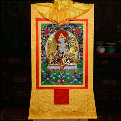 White Tara - Tibetan thangka painting, view 15