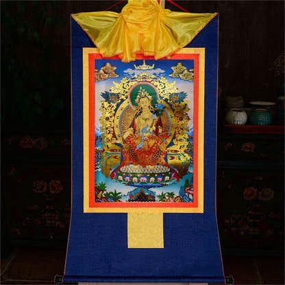 Maitreya Ajita - A Future Buddha of This World - Tibetan thangka painting, view 10