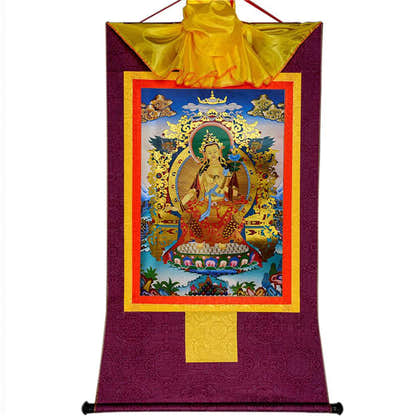 Maitreya Ajita - A Future Buddha of This World - Tibetan thangka painting, view 11