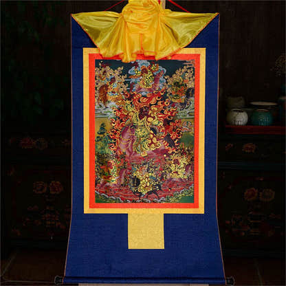 Tsiu Marpo-Dharma Protector - Tibetan thangka painting, view 10