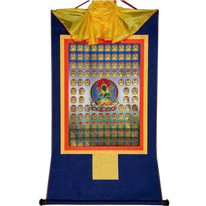 100 Green Tara - Tibetan thangka painting, view 10