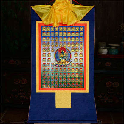 100 Green Tara - Tibetan thangka painting, view 11