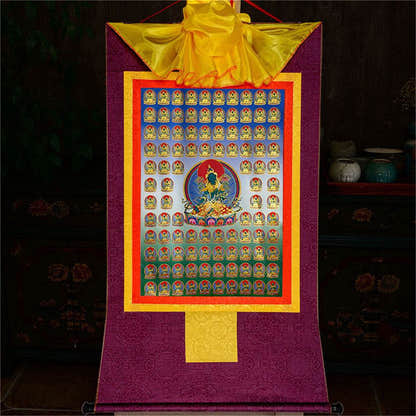 100 Green Tara - Tibetan thangka painting, view 13