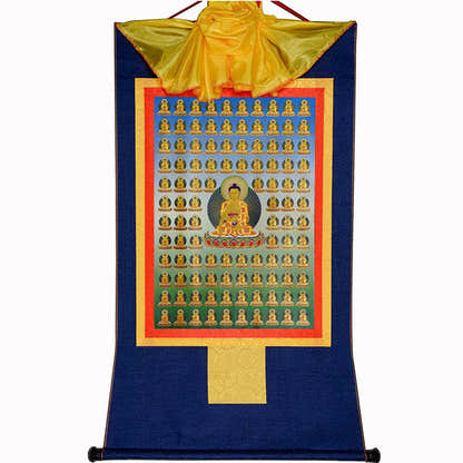 100 Shakyamuni - Tibetan thangka painting, view 11