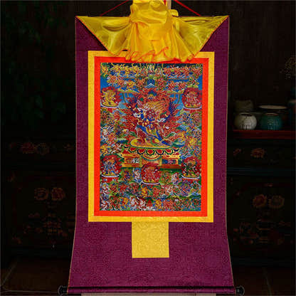 Bardo Thodol-58 Wrathful Deities - Tibetan thangka painting, view 12