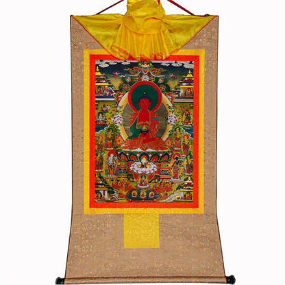 Amidabha Pure Land - Tibetan thangka painting, view 7