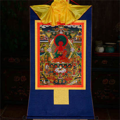 Amidabha Pure Land - Tibetan thangka painting, view 10