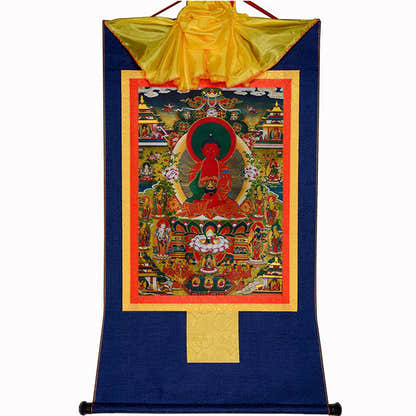 Amidabha Pure Land - Tibetan thangka painting, view 9