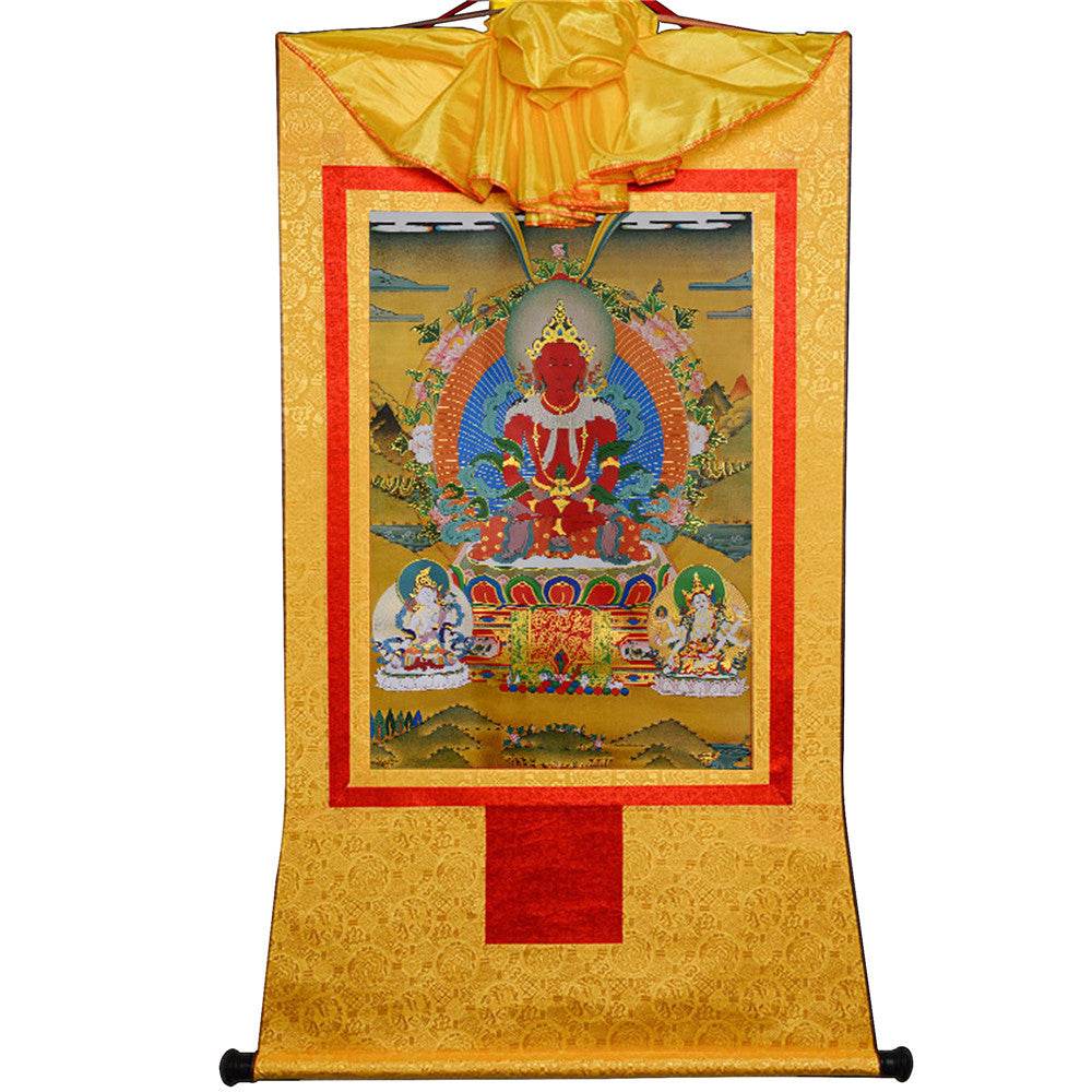 Amitayus-Buddha Of Infinite Life - Tibetan thangka painting, view 15