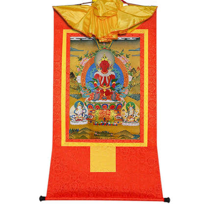 Amitayus-Buddha Of Infinite Life - Tibetan thangka painting, view 17