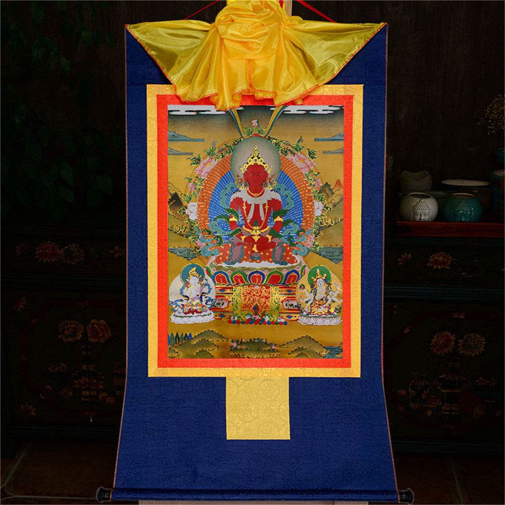 Amitayus-Buddha Of Infinite Life - Tibetan thangka painting, view 11