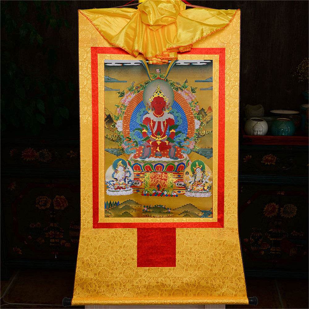 Amitayus-Buddha Of Infinite Life - Tibetan thangka painting, view 16