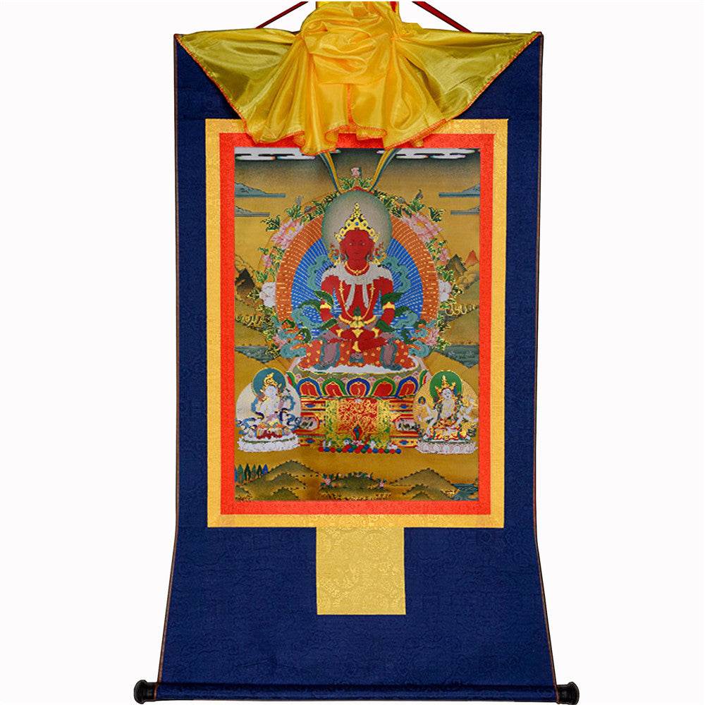 Amitayus-Buddha Of Infinite Life - Tibetan thangka painting, view 10
