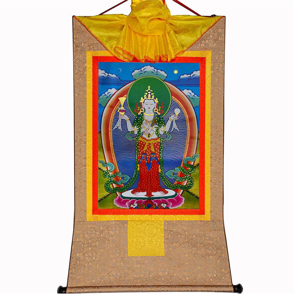 Chenrezig - Tibetan thangka painting, view 7