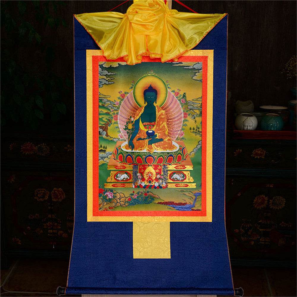 Bhaisajyaguru-Medicine Buddha - Tibetan thangka painting, view 11