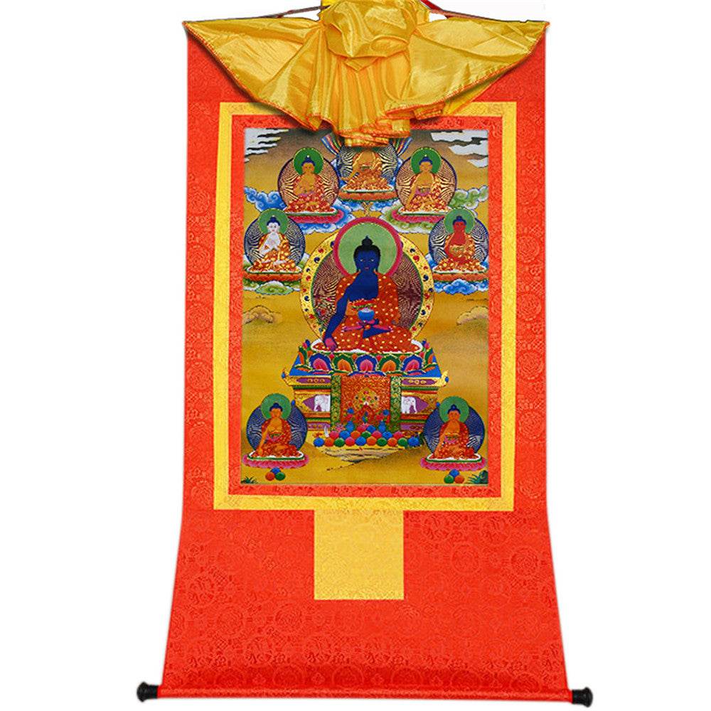 Eight Forms of Bhaisajyaguru-Medicine Buddha - Tibetan thangka painting, view 17