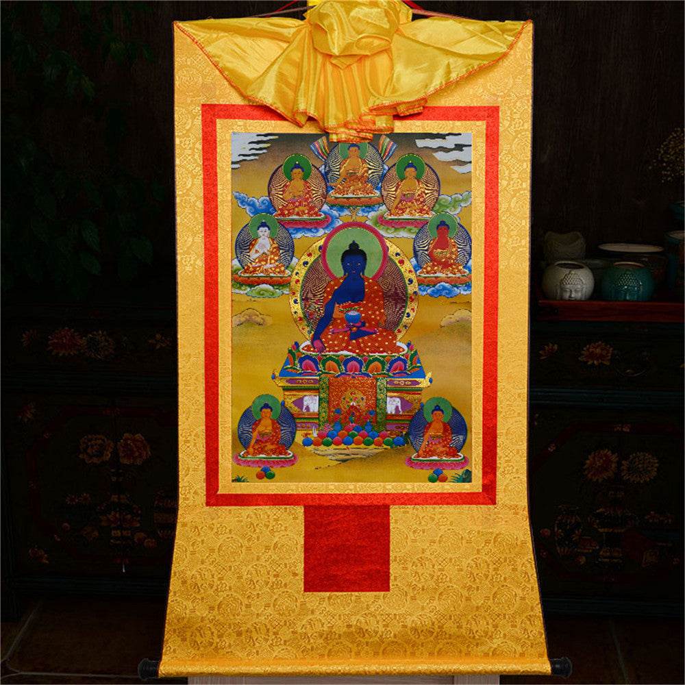 Eight Forms of Bhaisajyaguru-Medicine Buddha - Tibetan thangka painting, view 16