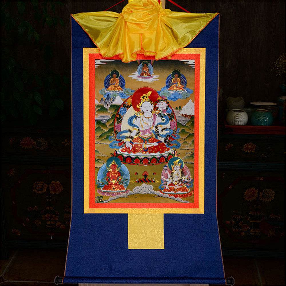 White Tara - Tibetan thangka painting, view 11