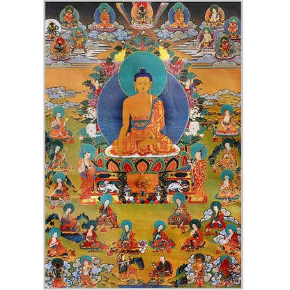 Eighteen Arhats,18 Luohan - Tibetan thangka painting, view 7