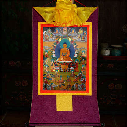 Eighteen Arhats,18 Luohan - Tibetan thangka painting, view 14