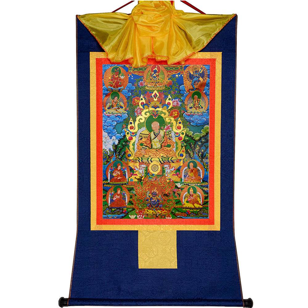Masters of the Sakya school ,Great Sakyapa - Tibetan thangka painting, view 9
