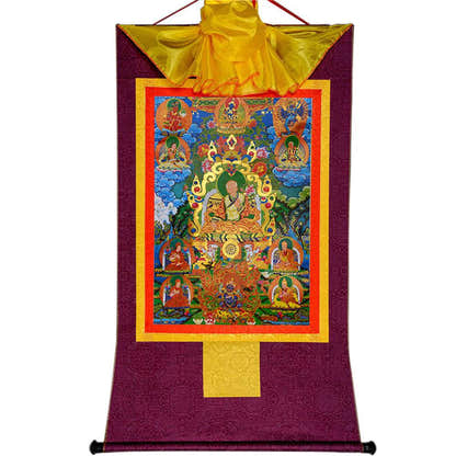 Masters of the Sakya school ,Great Sakyapa - Tibetan thangka painting, view 11
