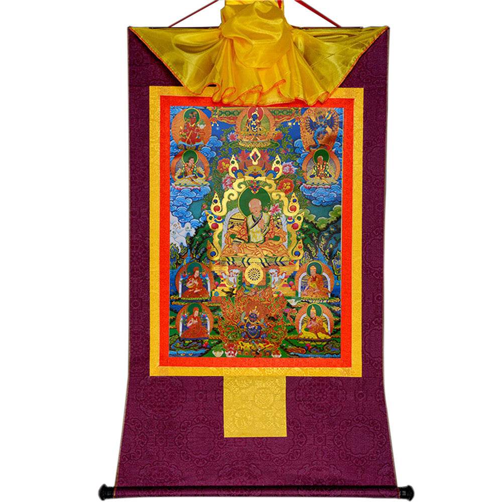 Masters of the Sakya school ,Great Sakyapa - Tibetan thangka painting, view 11