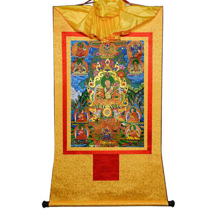 Masters of the Sakya school ,Great Sakyapa - Tibetan thangka painting, view 14