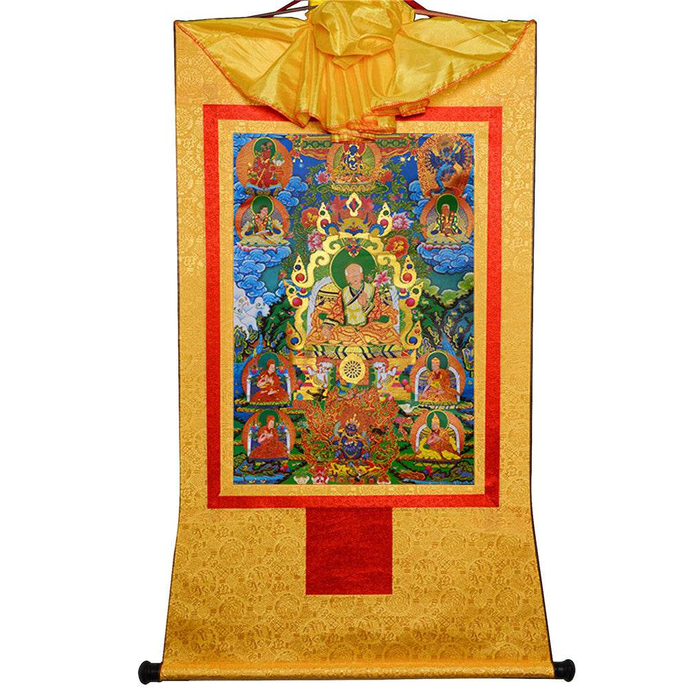 Masters of the Sakya school ,Great Sakyapa - Tibetan thangka painting, view 14