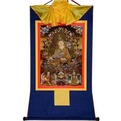 Padmasambhava,Guru Rinpoche-Black Type - Tibetan thangka painting, view 10