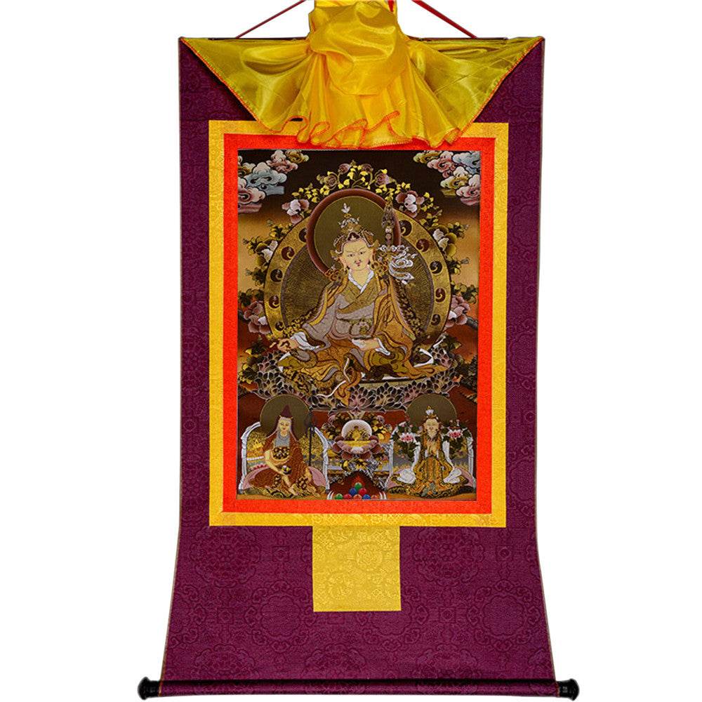 Padmasambhava,Guru Rinpoche-Black Type - Tibetan thangka painting, view 12