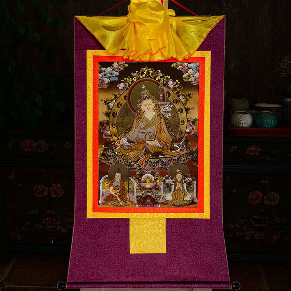 Padmasambhava,Guru Rinpoche-Black Type - Tibetan thangka painting, view 13