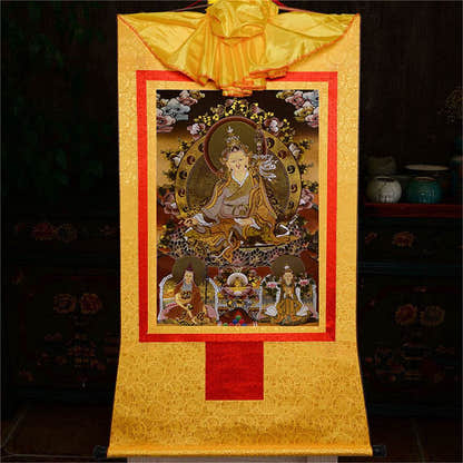 Padmasambhava,Guru Rinpoche-Black Type - Tibetan thangka painting, view 16
