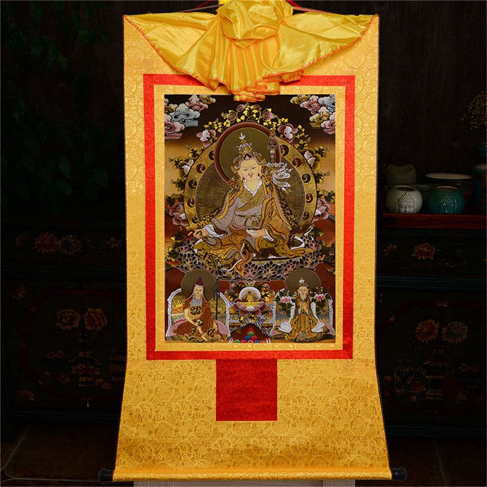 Padmasambhava,Guru Rinpoche-Black Type - Tibetan thangka painting, view 16